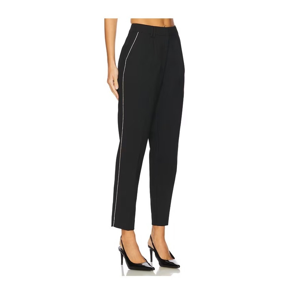 All Saints Black Trousers with White Piping
